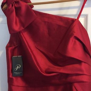 Adrianna Papell red satin formal dress